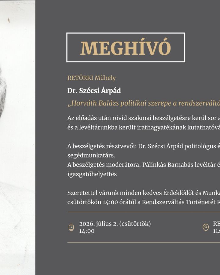 RETÖRKI-be került a volt belügyminiszter irathagyatéka