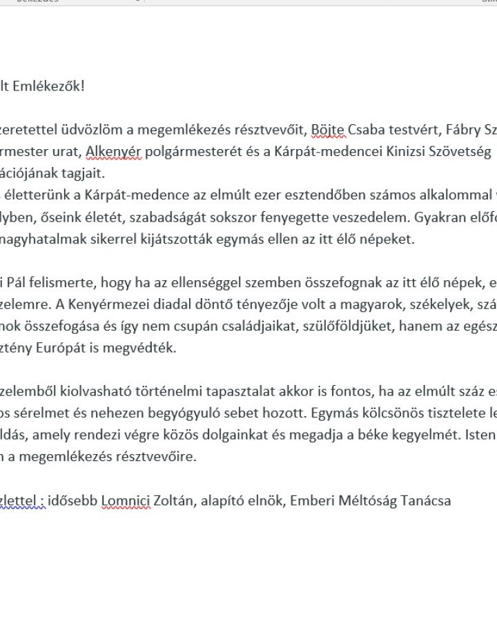 Lomniczi Zoltán elnök üdvözlő sorai