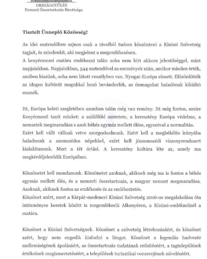 Pánczél Károly elnök üdvözlő sorai 1.